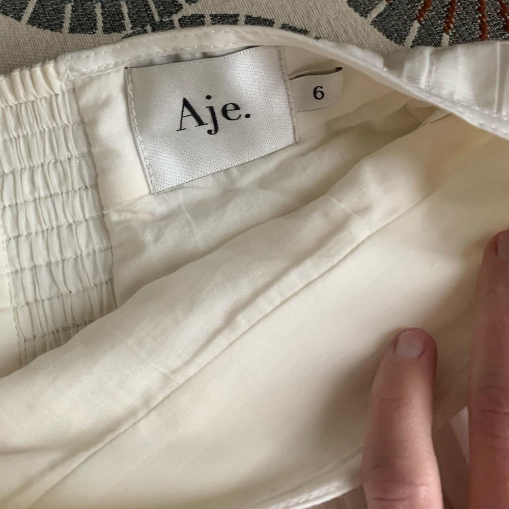 Designer Aje White Mini Skirt View 2